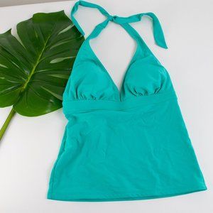 Boden Tankini Top Teal Plunge Halter Swimsuit